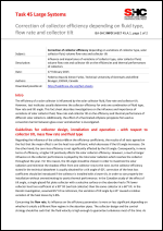 Correction of collector efficiency depending on fluid type, flow rate and collector tilt