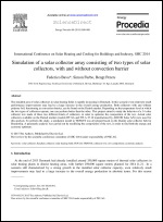 Simulation of a solar collector array consisting of two types of solar collectors, with and without convection barrier